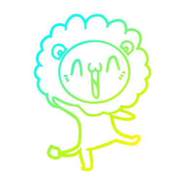 soğuk degrade çizgi çizim mutlu karikatür aslan