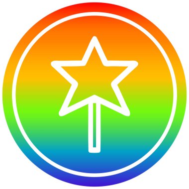 gökkuşağı spektrumunda sihirli değnek dairesel