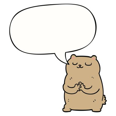 karikatür ayı ve konuşma balonu