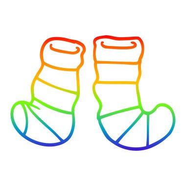 gökkuşağı gradyan çizgi çizim karikatür çorap