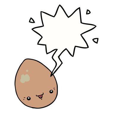 karikatür yumurta ve konuşma balonu