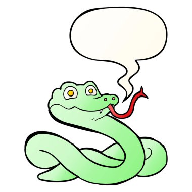 çizgi film yılan ve konuşma balonu pürüzsüz degrade tarzında