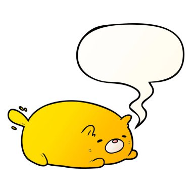 pürüzsüz degrade tarzında sevimli karikatür kedi ve konuşma balonu