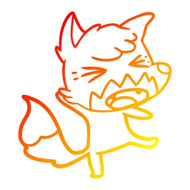 sıcak degrade çizgi çizim kızgın karikatür tilki