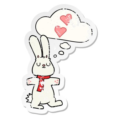 aşk ve düşünce kabarcık karikatür tavşan gibi bir sıkıntılı yıpranmış s