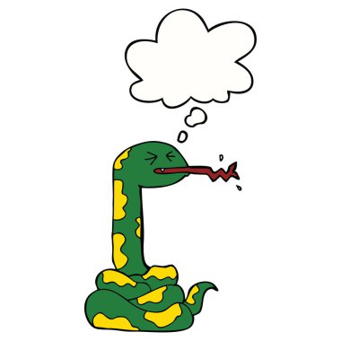 karikatür çınlama yılan ve düşünce balonu