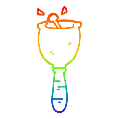 gökkuşağı degrade çizgi çizim karikatür zil çan