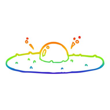 gökkuşağı gradyan çizgi çizim karikatür kızarmış yumurta