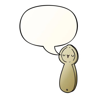 düzgün degrade tarzında karikatür kaşık ve konuşma balonu