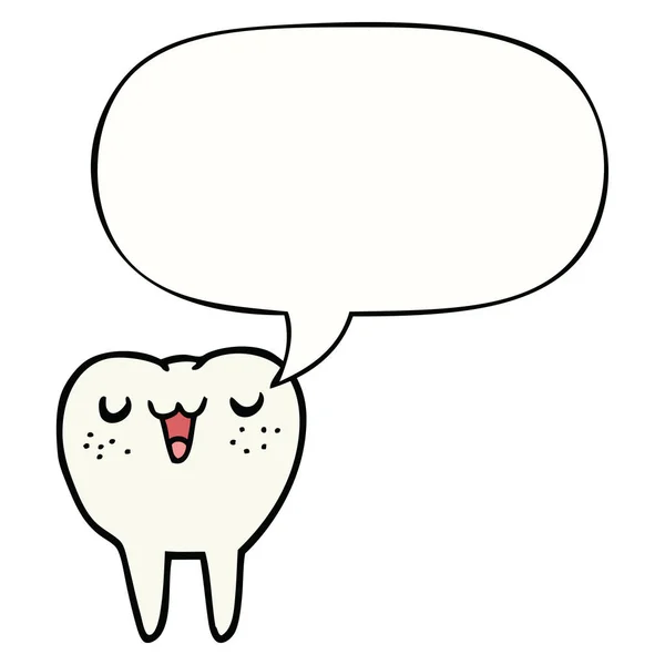 Cartoon tooth and speech bubble — Stock Vector