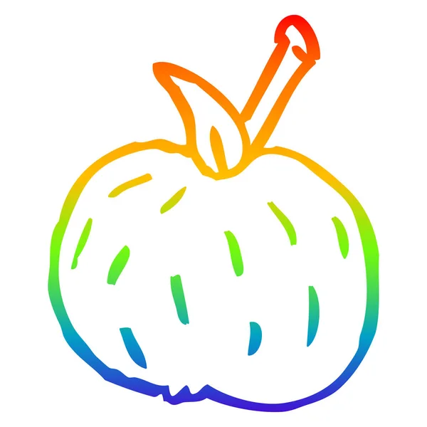 Linha gradiente arco-íris desenho cartoon laranja orgânica —  Vetores de Stock