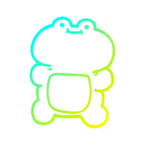 Gradient froid dessin ligne grenouille dessin animé — Image vectorielle