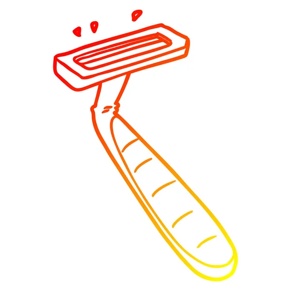 Warm gradient line drawing cartoon disposable razor — Stock Vector