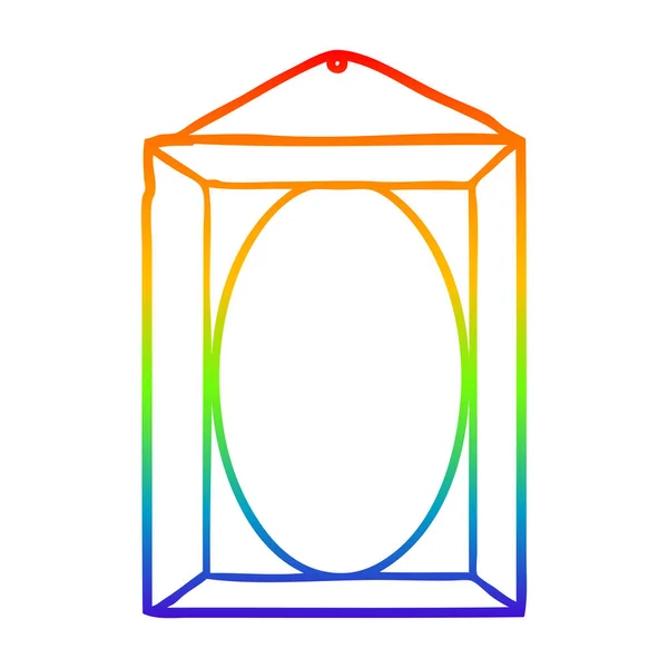 Regenboog gradiënt lijntekening Picture frame — Stockvector