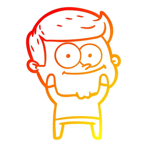 Sıcak degrade çizgi çizim karikatür mutlu adam — Stok Vektör