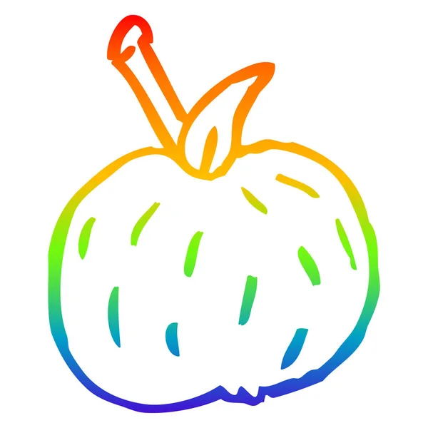 Arco-íris linha gradiente desenho cartoon tomate —  Vetores de Stock