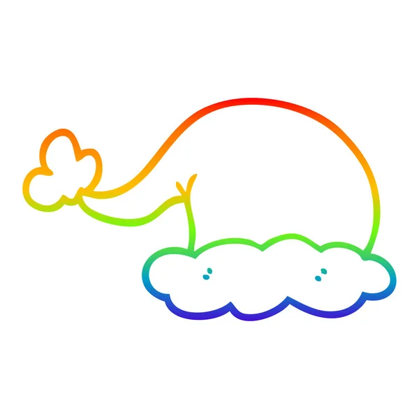 Rainbow gradient line drawing cartoon elf hat — Stock Vector