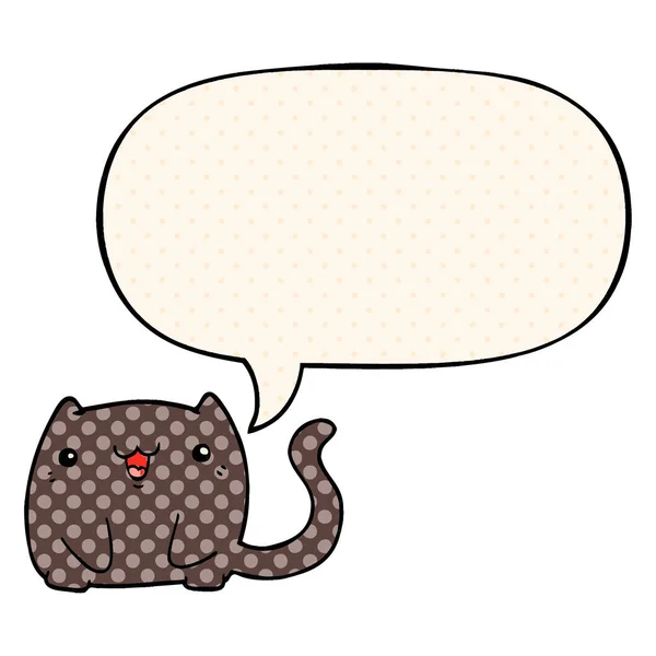Cartoon kot i bańka mowy w komiksowym stylu książki — Wektor stockowy