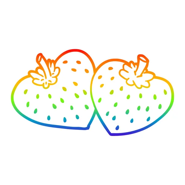 彩虹渐变线绘制卡通草莓 — 图库矢量图片