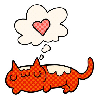 çizgi film kedi ve çizgi roman tarzında düşünce balonu