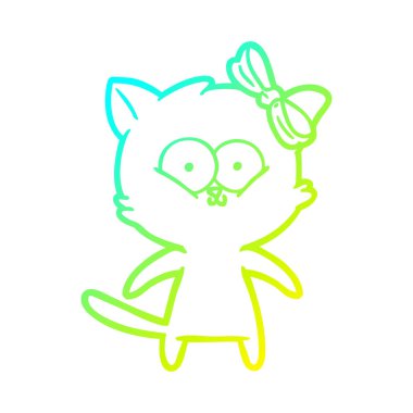 soğuk degrade çizgi çizim karikatür kedi