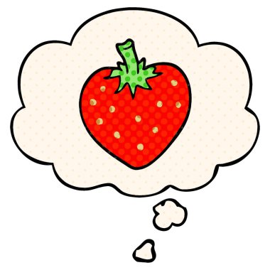çizgi film çilek ve çizgi roman tarzında düşünce balonu