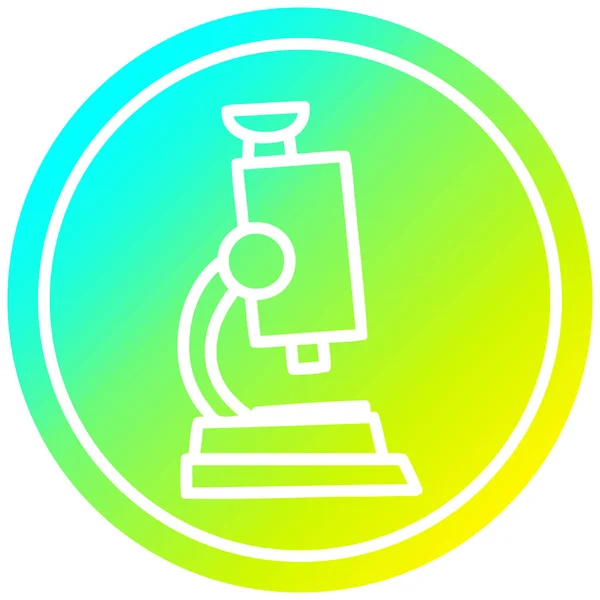 Микроскоп и слайд круговой в холодном градиентном спектре — стоковый вектор
