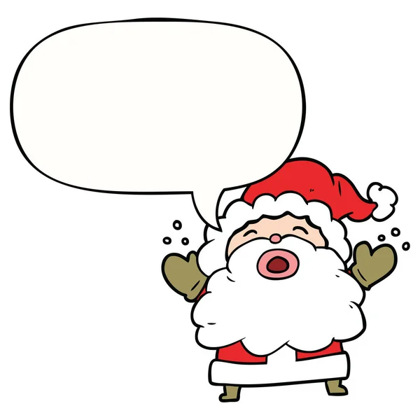 Cartone animato Babbo Natale gridando in frustrazione e la bolla discorso — Vettoriale Stock