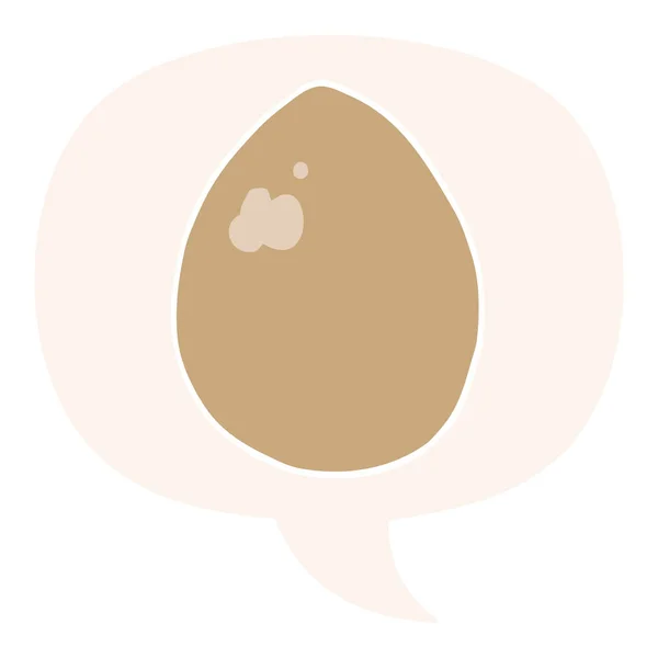 Καρτούν αυγό και φούσκα ομιλίας σε ρετρό στυλ — Διανυσματικό Αρχείο