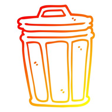 sıcak degrade çizgi çizim karikatür çöp kutusu