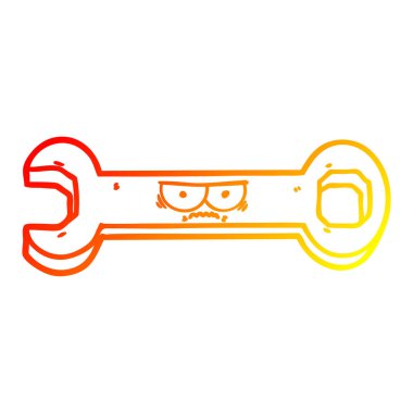 sıcak degrade çizgi çizim karikatür spanner