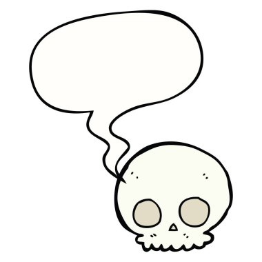 karikatür kafatası ve konuşma balonu