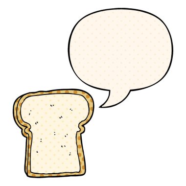 çizgi roman tarzında ekmek ve konuşma balonu karikatür dilim
