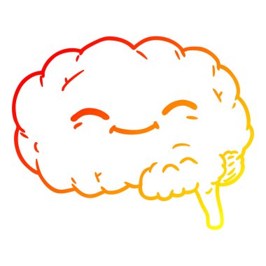 sıcak degrade çizgi çizim karikatür beyin