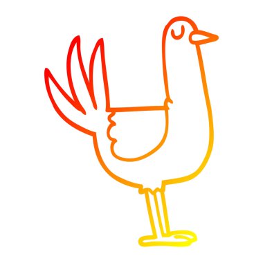 sıcak degrade çizgi çizim karikatür uzun boylu kuş