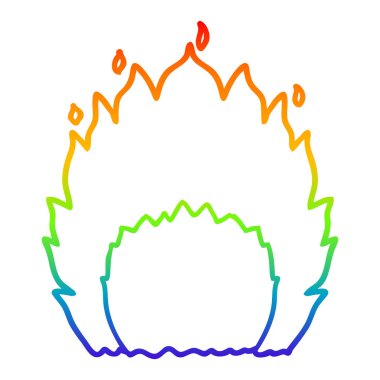 gökkuşağı degrade çizgi çizim karikatür yangın