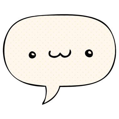 çizgi roman tarzında mutlu karikatür ifade ve konuşma balonu