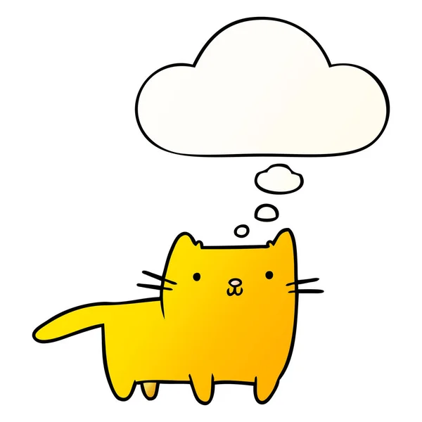 Cartoon-Katze und Gedankenblase im sanften Gradienten-Stil — Stockvektor
