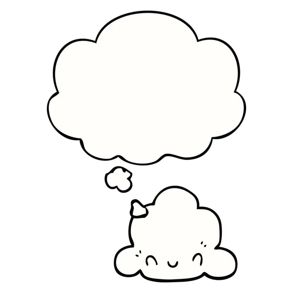 Nuvem de desenhos animados e bolha de pensamento — Vetor de Stock