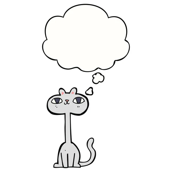 Мультяшний кіт і міхур думок — стоковий вектор