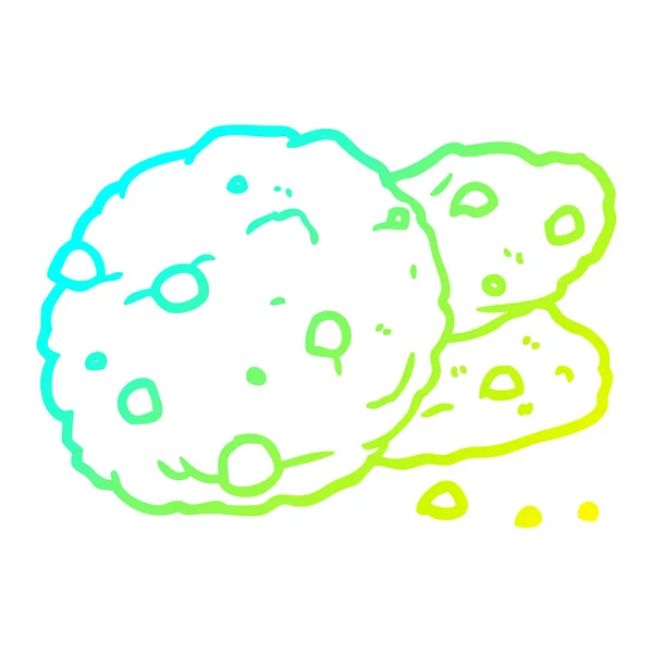 Cold gradient line drawing Cartoon cookies — Stock Vector