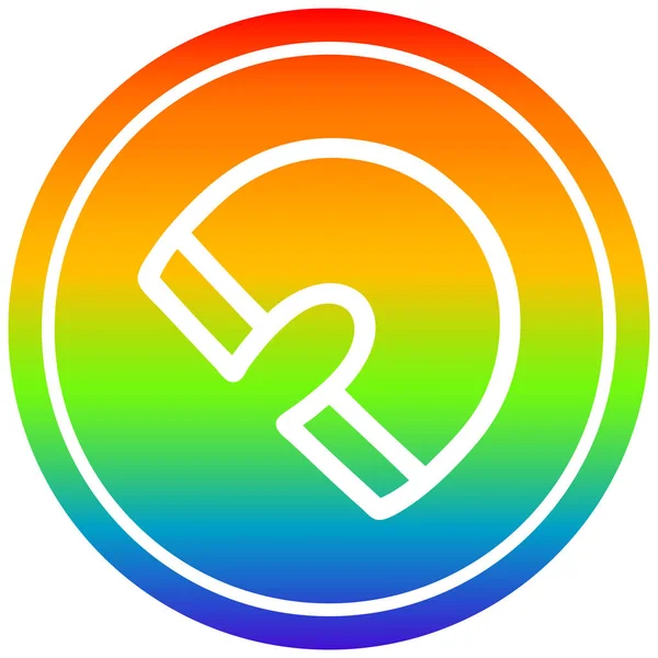 Ímã tradicional circular no espectro do arco-íris — Vetor de Stock