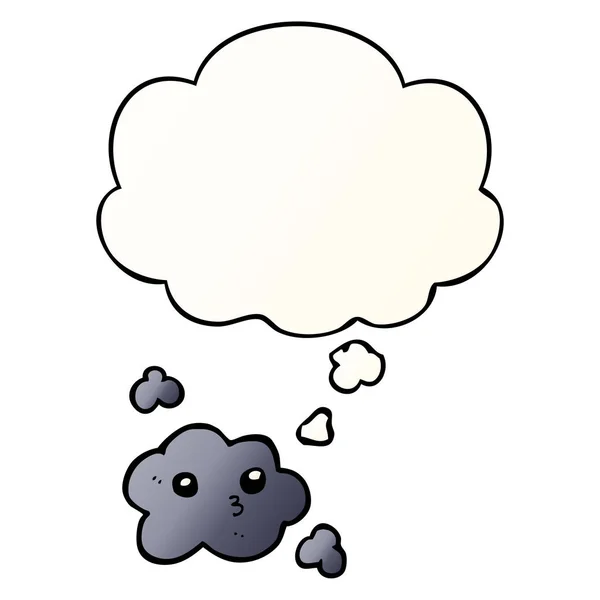 滑らかなグラデーションスタイルでかわいい漫画の雲と思考バブル — ストックベクタ