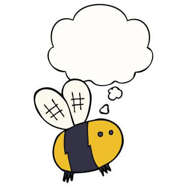 karikatür arı ve düşünce balonu