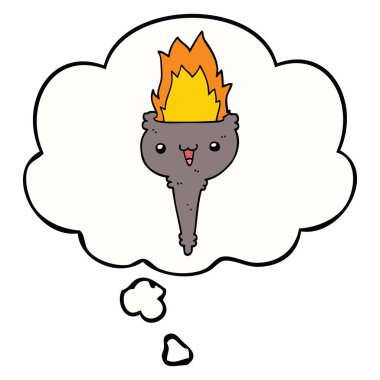 karikatür yanan kadeh ve düşünce balonu