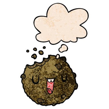 karikatür çerez ve grunge doku desen stil düşünce balonu