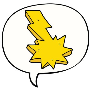 karikatür yıldırım ve konuşma balonu