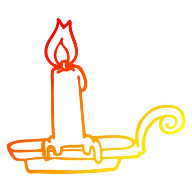 sıcak degrade çizgi çizim karikatür yanan mum