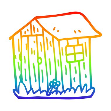 gökkuşağı gradyan çizgi çizim karikatür ahşap döken