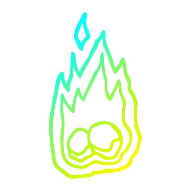 soğuk degrade çizgi çizim karikatür ürkütücü yanan halloween kömür